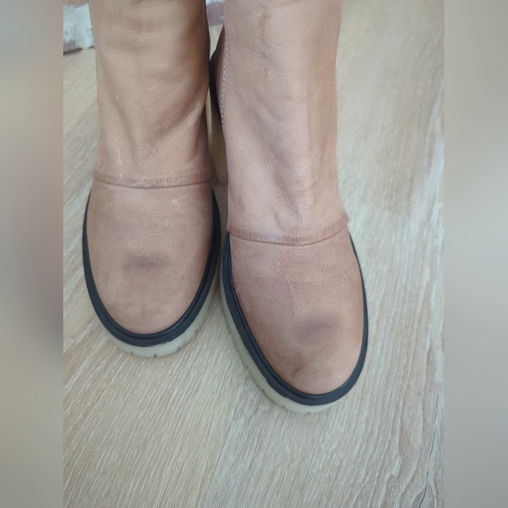 NEW Free People Zip Jack Leather Slouch Bootie Spiced Chai Org. $198 - Picture 5 of 15